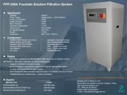 Dampening water filtration system FFP-500A for Technotrans, Baldwin, Royse Fountain Solution refrigeration recirculation